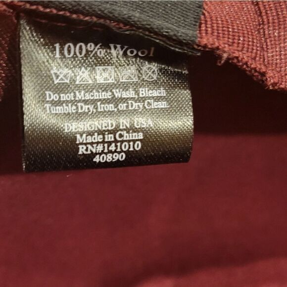 Olive & Pique 100% Wool Floppy round Hat Maroon Burgundy - Picture 11 of 11